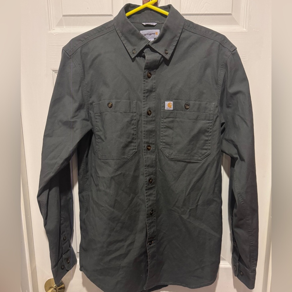 Carhartt Men's Charcoal BUTTON up ‘Relaxed Fit’ Shirt - Picture 2 of 11